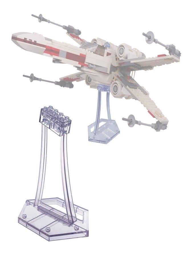 حامل عرض لمجموعات ليغو 75301 X-Wing Starfighter، و75348 و75346 و75347 TIE Bomber، و75333 و75388 Jedi Starfighter، ومجموعات بناء الطائرات وغيرها. حامل عرض بلاستيكي شفاف بزاوية فقط. - Image 1